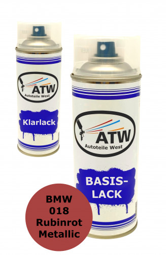 Autolack für BMW 018 Rubinrot Metallic +400ml Klarlack Set